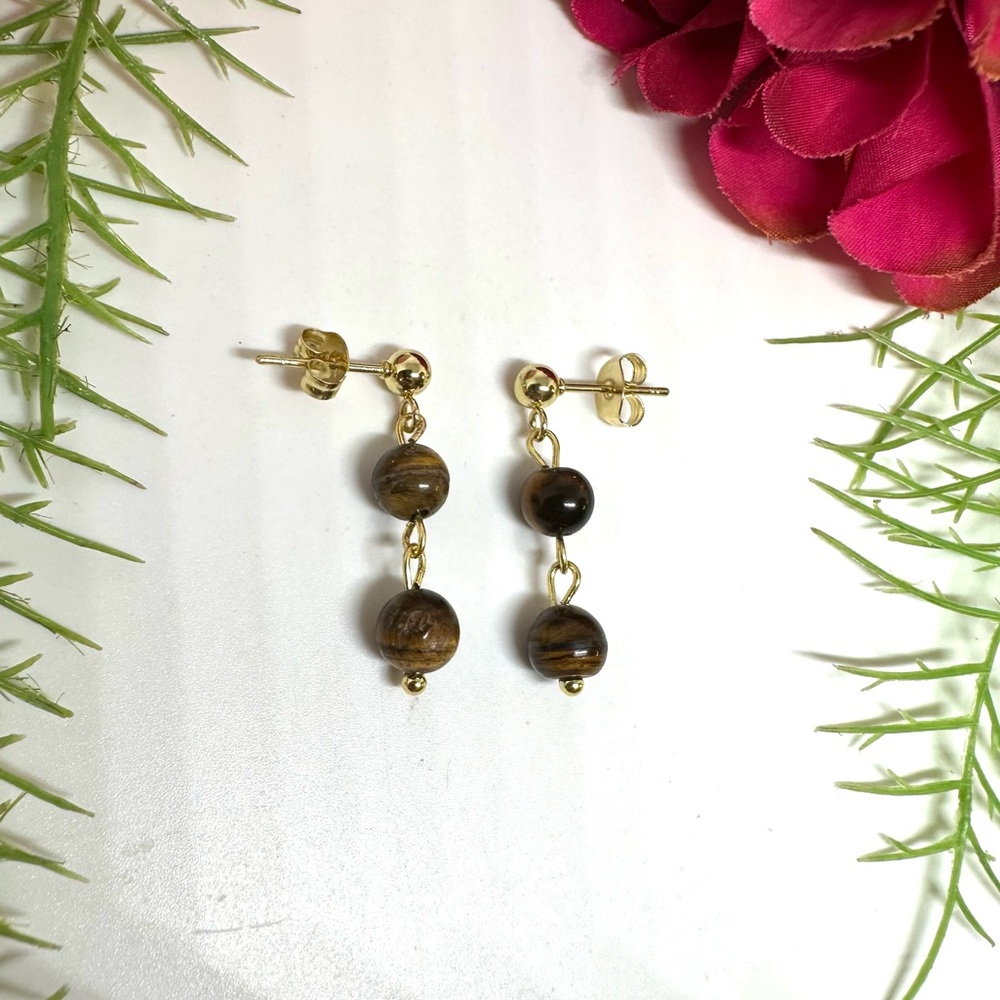 NEW⚜️Tiger’s Eye Beaded Drop Earrings